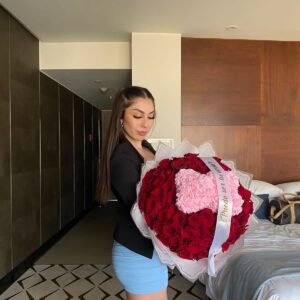 100 Rosas y peluche de rosas