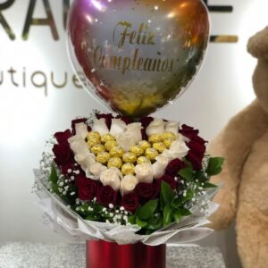 Caja con 45 rosas