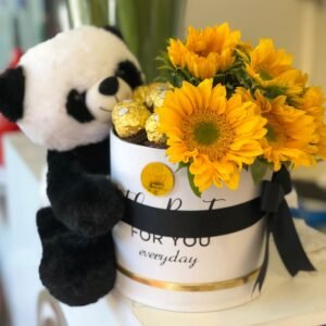 Arreglo de Girasoles y peluche