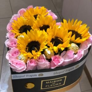 Corazon con girasoles