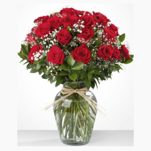Florero con 25 rosas
