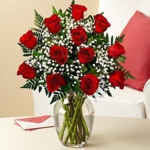 Jarron 10 rosas
