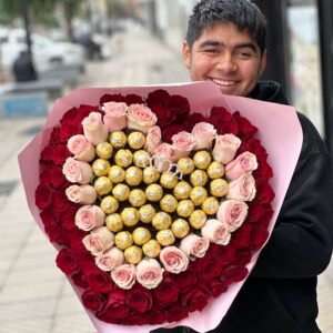 70 Rosas con chocolates