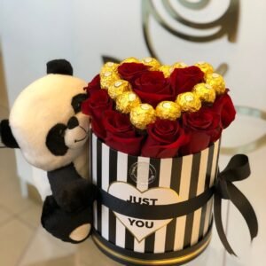 Rosas con Peluche Panda